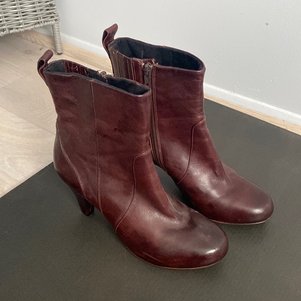 Indigo by Clarks Brown Leather Ankle Boots size 7 - Picture 1 of 8